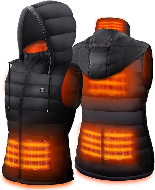 Hooded Heated Vests Outerwear for Men Women-Battery Pack Not Included